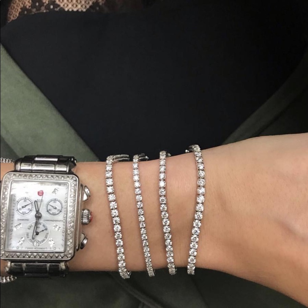 Cubic zirconia tennis bracelet🤍